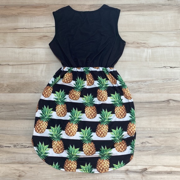 Pixie Girl 10/12 High Low Pineapple Dress. Sleeves With Faux Front Tie. Elastic - Picture 7 of 7